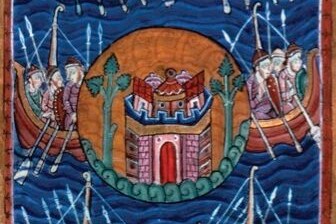 Viking ships arriving in Britain, c1130. (Fine Art Images/Heritage Images/Getty