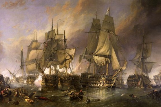 The Battle of Trafalgar by William Clarkson Stanfield