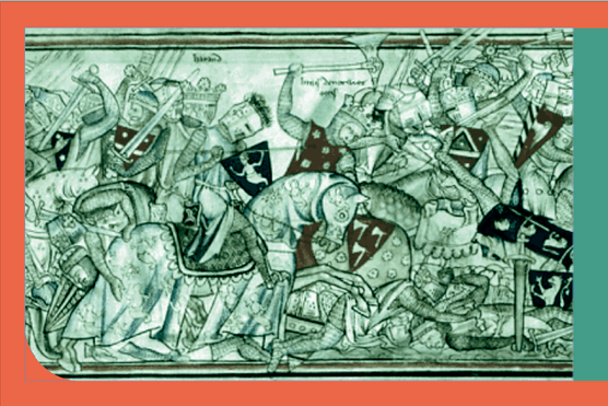 Depiction of the battle of Stamford Bridge. Harald Hardrada, king of Norway, seen here wielding a battleaxe, was slain at the battle