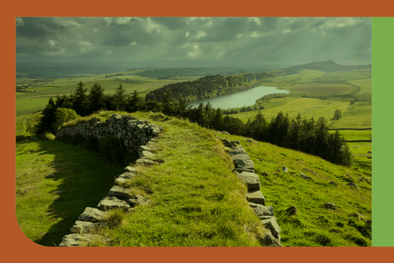 Hadrian's Wall photographed at Hotbank Crags and looking towards Crag Lough in Northumberland National Park. (Photo by Roger Coulam/Getty Images) Hadrian's Wall photographed at Hotbank Crags and looking towards Crag Lough in Northumberland National Park. (Photo by Roger Coulam/Getty Images)