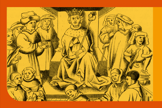 Court proceedings presided by the king ordering an arrest © Alamy